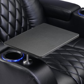 Weilianda Home Theater Seating Series Swivel Tray Table Couch Carbon Fiber Pattern