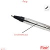 FLAIR FX 10 x 1.0mm Tip Dark BLACK Ballpoint Pens