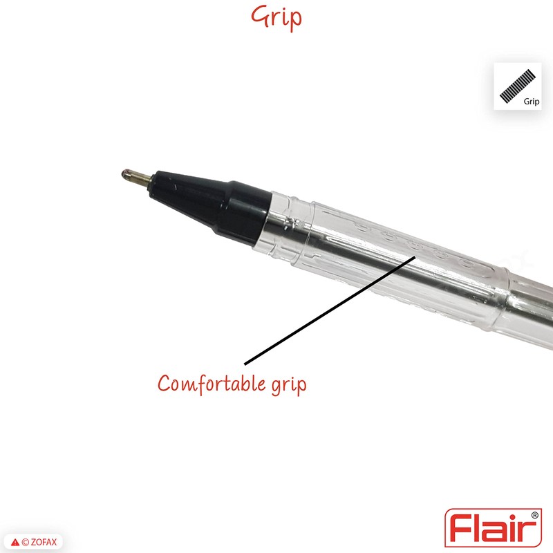 FLAIR FX 10 x 1.0mm Tip Dark BLACK Ballpoint Pens