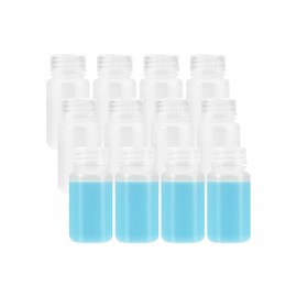 JIBENGAO JIBENGAO 12 Pcs 2oz Plastic Sample Bottles, 60ML Plastic Bottles with Caps Wide Mouth Lab Reagent Bottles Small Pill Bottles Sealed Leak-proof Multipurpose for Laboratory, Travel, at Home