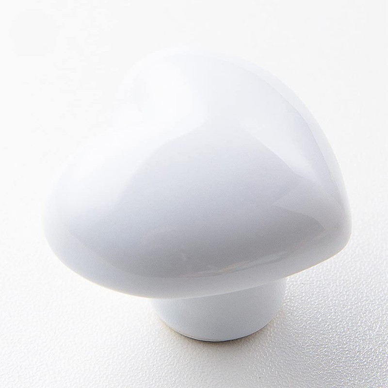 HUAMULAN 15PCS Glossy Ceramic Knobs Heart Shape Cabinet Dresser Pulls