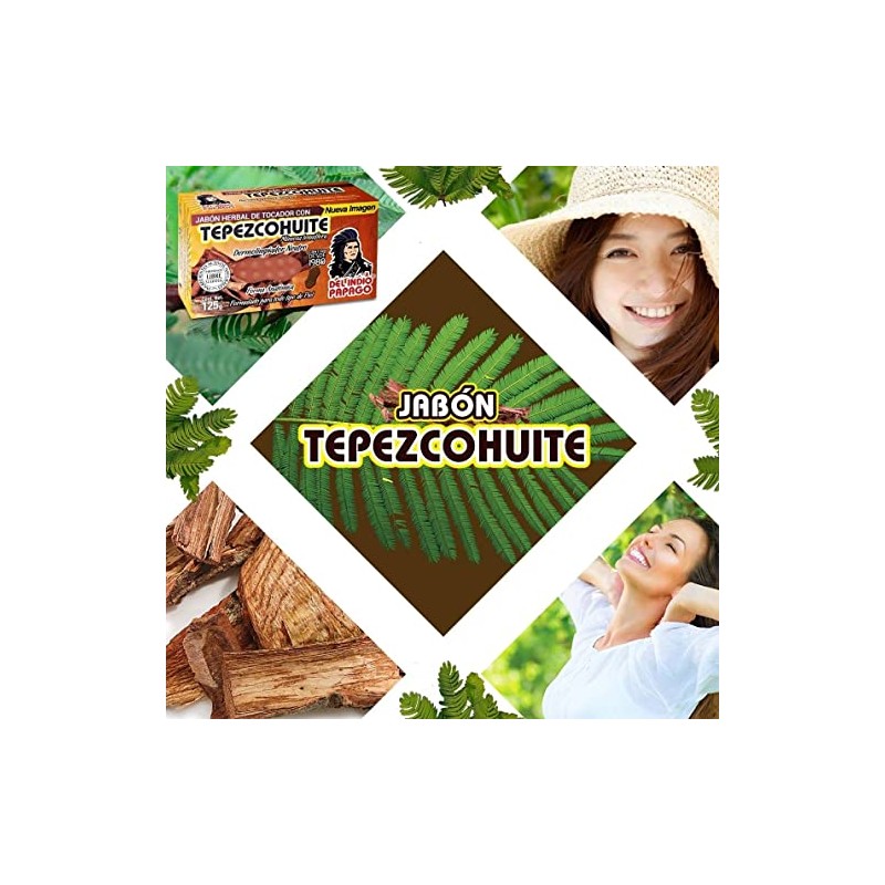 Indio Papago Jabón Neutro Tepezcohuite 125g Unidades Propiedades Regenerantes Antioxidantes