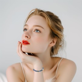 TeenFighter A Bead Speak Aesthetic Ceramic and Crystal Stone Bead Bracelet Set for Women – Fashionable Stretchable Bohemian Jewelry