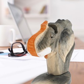 Elephant Glass Stand, Hand Carved Sunglasses Spectacles Holder Stand Cute Animal Eyeglass Display Stands Decorative Glasses Accessories for Home Office Kids Adults