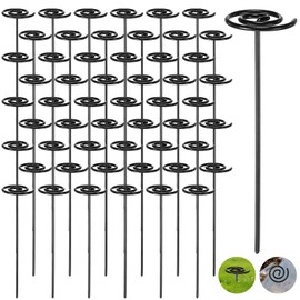 Ferraycle 100 Pcs Landscape Fabric Pins Circle Top Galvanized Landscape Spikes Garden Stakes Spikes Pins for Securing Weed Barrier Sod Fabric Netting Ground Sheets and Fleece(7.8 Inches)
