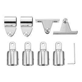Mtsooning 9PCS Boat Bimini Top Hardware 316 Stainless Steel Kit with Boat Jaw Slide, Cap Eye End, and Deck Hinge Fit 7/8inch OD Boat Fittings Heavy Dudy Parts