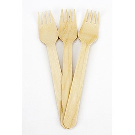 Wooden Cutlery Fork - 100 Pack