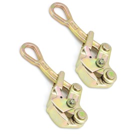 QWORK 2 Pack 1 T Cable Grip Wire Grip Steel Rope Jaw Puller for Wire Rope, Pulling 2204 Lbs