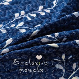 Exclusivo Mezcla Microfiber Flower Pattern Quilted Throw Blanket for Bed/Couch/Sofa, Soft and Lightweight (50"x 60", Navy Blue)