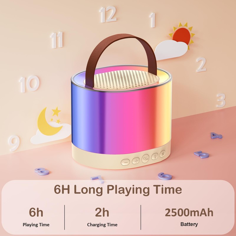 JYX Mini Karaoke Machine for Kids Adults, Portable Bluetooth Speaker
