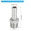 PATIKIL 304 Stainless Steel Barb Hose Fitting, 2 Pack 1/2"