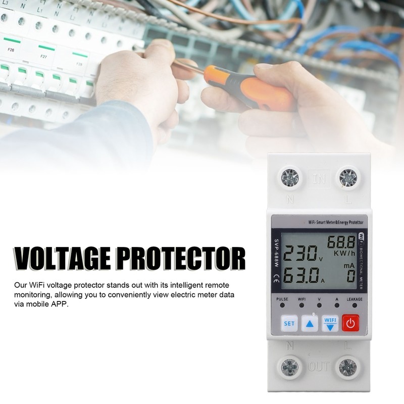 Over Under Voltage Protector WiFi Remote Monitoring Voltage Current Protective