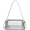 Motleader Silver Metallic Evening Bag for Women Y2K Silver Leather