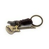 H-Customs Guitar Music Instrument Leather Bronze Keyring Pendant Bronze