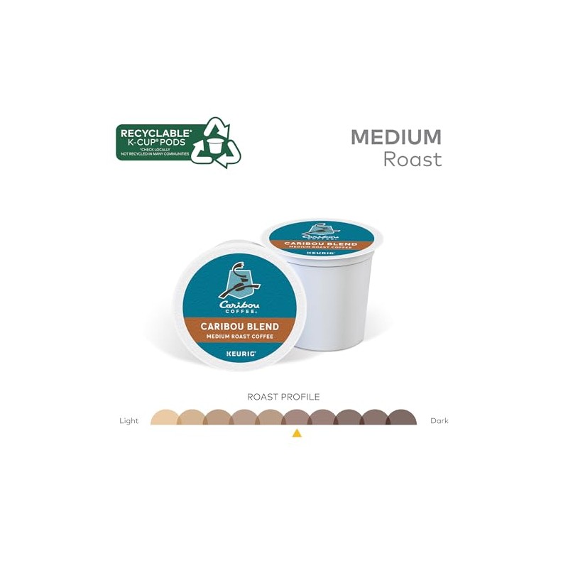 Caribou Coffee Caribou Blend Keurig Single-Serve K-Cup Pod, Medium Roast