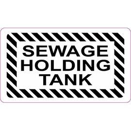 StickerTalk Sewage Holding Tank Vinyl Sticker, 3.5 inches by 2 inches