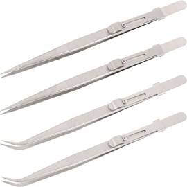 FOMIYES 4pcs Stainless Steel Tweezers Pointed Tweezers Nail Art Tweezers Stamper Tweezer Rhinestone Tools Metal Coins Lash Tool Anti-slip Nipper Eyebrow Jewelry Stainless Steel Pliers