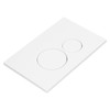 Toilet Water Tank Panel White ABS Squared Round Button Dual