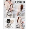 HIKKER-LINK Women's Handbag, Drawstring Bucket Bag: PU Leather, Cross-body Shoulder,