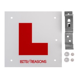 BITS4REASONS - PROFESSIONAL GRADE CLIP ON L PLATE FOR STANDARD 11 CM 110 MM NUMBER PLATES (VAST MAJORITY OF ALL PLATES ON CARS) - SINGLE PLATE