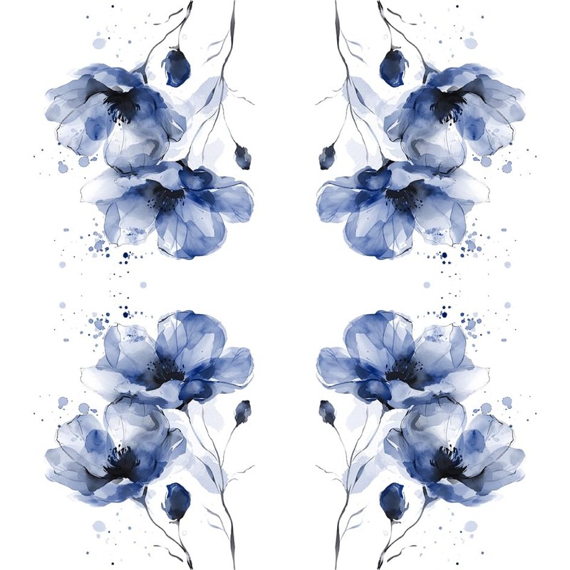 Anniversary House Tiflair Navy Delicate Florals Design Luxury Napkins 3ply