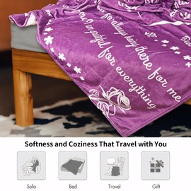 Gifts for Mom, Birthday Gifts for Mom,Best Mom Gifts for Mothers Day,New Mom Gifts for Women, Super Soft Flannel Throw Blankets for Christmas Valentines Day for Bed Couch 50" x 60" (Mom-F)