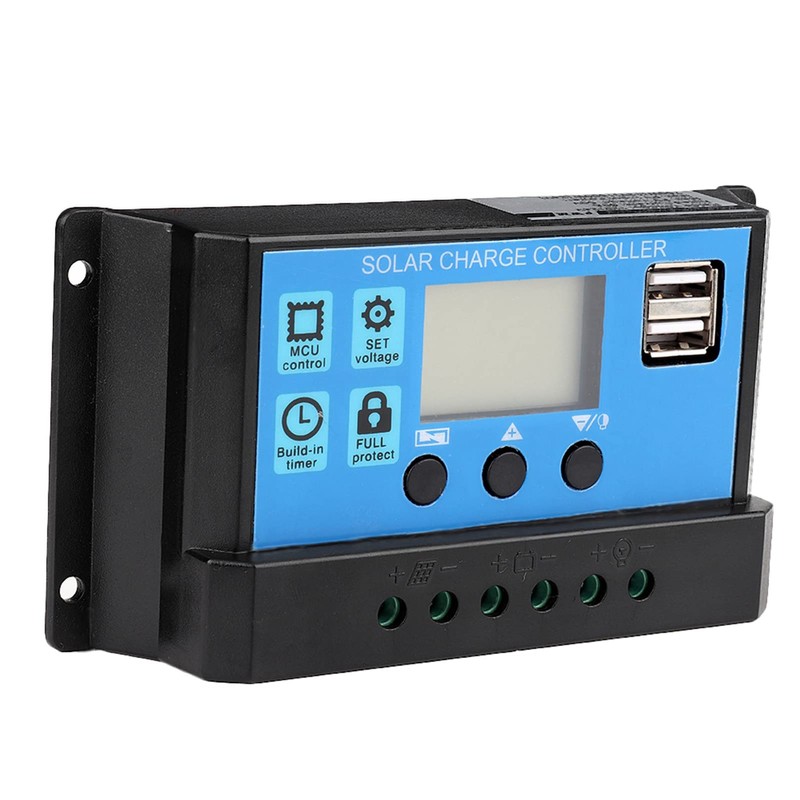 KIMISS Controlador de Carga Solar PWM, 50A 12V 24V Controlador