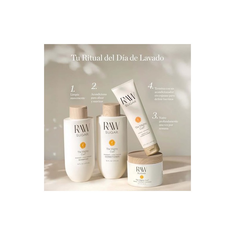 RAW SUGAR, The Mighty Curl Leave-In Acondicionador Papaya + Coco,