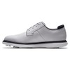 FootJoy Men's Traditions Blucher Golf Shoe, White/White/Navy, 14