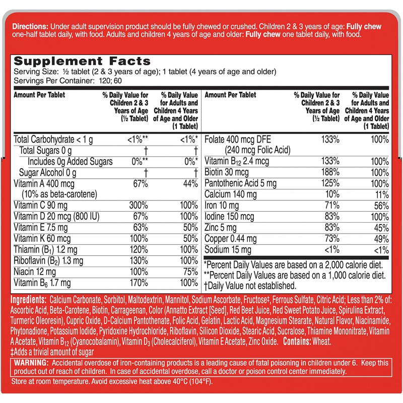 Flintstones Complet Size 60s Flintstones Complete Childrens Multivitamin Supplement Chewable