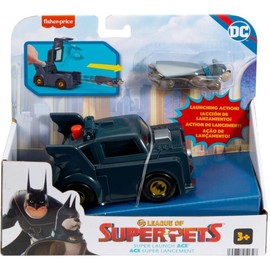 Fisher-Price DC League of Super-Pets Preschool Toy Super Launch Ace Figure & Batmobile Car Set for Pretend Play Kids Ages 3+ Years