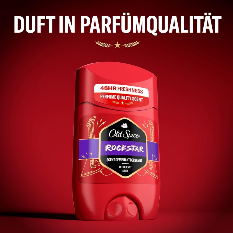 Old Spice Rockstar Deo Stick für Männer, 50ml, 48H Frische,