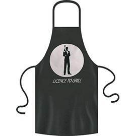 BILMASEE LICENSE TO GRILL Apron Novelty BBQ Party, FULL LENGTH THICK COTTON TWILL, 2 FRONT POCKETS