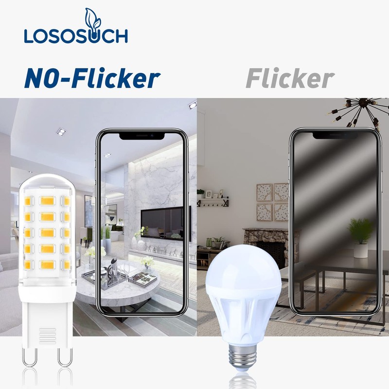 Lososuch G9 Dimmable LED Light Bulb 3W Daylight White 6000K,40W