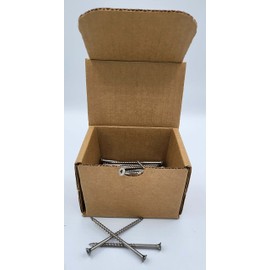 #8 Square Drive Deck Screws in 316 Stainless, Type 17 Wood Cutting Point, 100/Box (#8 x 3)