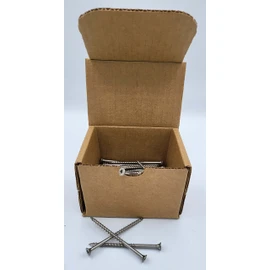 #8 Square Drive Deck Screws in 316 Stainless, Type 17 Wood Cutting Point, 100/Box (#8 x 3)