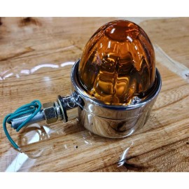 GRAND GENERAL WATERMELON LIGHT AMBER GLASS SINGLE FACE CHROME DIE CAST PEDESTAL LIGHT 78114