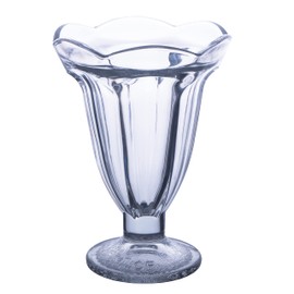 Chefcaptain Set Of 4 Extra Large 10 Oz Milkshake Glasses And Sundae Cups, Thick Clear Glass Tulip Design, Zero Lead Dishwasher Safe