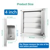 4" Metal Dryer Vent Cover for Exterior Wall, Stainless Steel