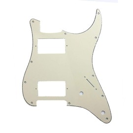 zalati Pickguard 11 Holes HH Strat with 2 Humbuckers for American/Mexican Fender Standard Stratocaster Electric Guitar - 3Ply