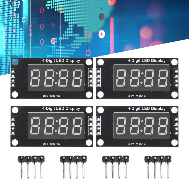 4 Sets Digital Tube Display Module LED 4 Digit 7