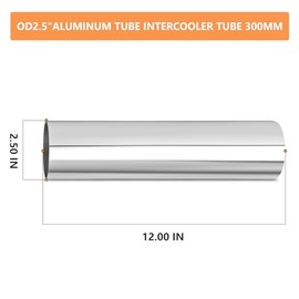 GASHER GASHER 1PCS Aluminum Alloy Tube 2.5"OD Length 12(300MM) Intercooler Pipe For intake and cooling systems
