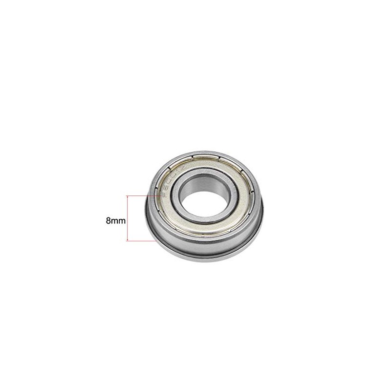sourcing map F6001ZZ Flange Ball Bearing 12x28x8mm Shielded Chrome Bearings