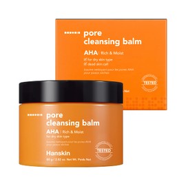 Hanskin AHA Pore Cleansing Balm, Alpha Hydroxy Acid, Exfoliating, Gentle Blackhead Cleanser and Makeup Remover Balm [80g]