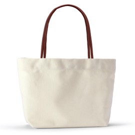 BasicList Canvas Tote Bag Handbag - Women Large Shoulder Stylish Everyday Work Office School Travel Mom Nurse Teacher, White