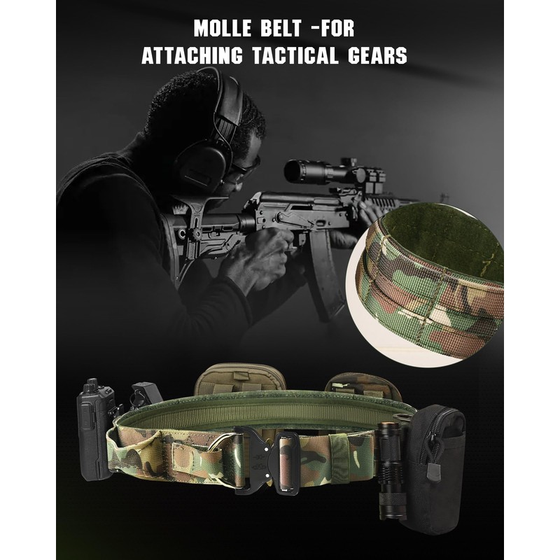 MOVEMINGLE Tactical Belt for Men, Gun Belt Tactical 1.9" with