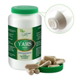 VITA IDEAL Vegan® YAMS - Wurzel - 4x 360 KAPSELN - Dioscorea - Tagesportion 840mg Yamswurzel reines Pulver. Natürlich, pflanzlich und ohne Zusatzstoffe