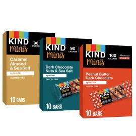 KIND Mini Nut Bars Variety Pack 30 Count Sweet Salty Gluten Free Snacks