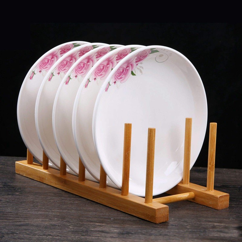 Kunovo Bamboo Dish Rack,Pot lid/Plate/Cutting Board Organizer for Kitchen cabinets,Bottle