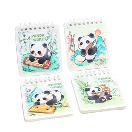 YIHUANYIFA 4pcs Small Notebooks Pocket Top Bound Spiral Panda Notepads 60Sheets/120Pages Tiny Memo Pads Memo Notepads for Home, College, Office, Work, Travel (panda 4pcs)